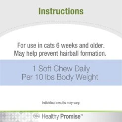 Four Paws Healthy Promise Soft Chews Hairball Control Cat Supplement, 90 Count 19 Four Paws Healthy Promise Soft Chews Hairball Control Cat Supplement, 90 Count -Furry Friends 249512 PT8. AC SS1800 V1597935656
