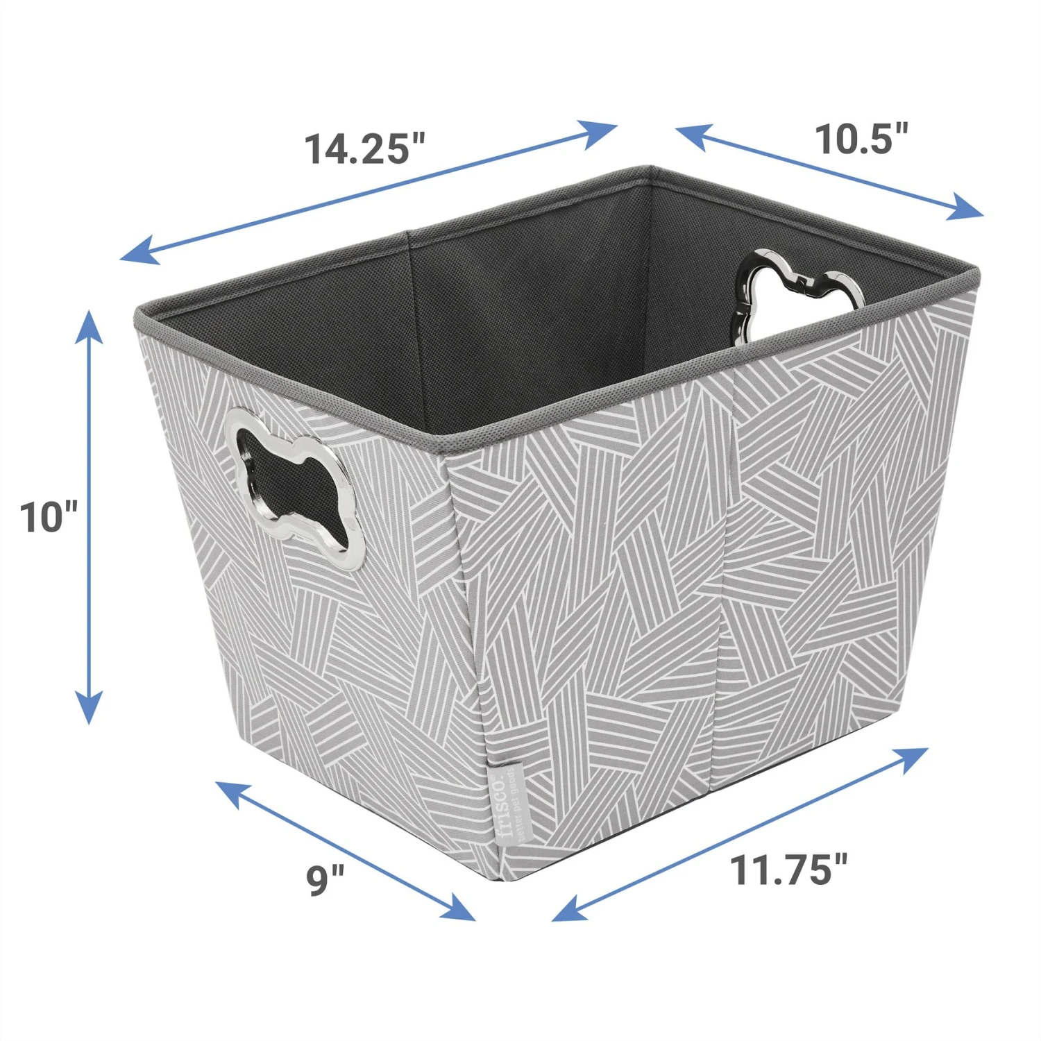 Frisco Rectangle Collapsible Pet Toy Storage Bin, Gray Basket Weave 4 Frisco Rectangle Collapsible Pet Toy Storage Bin, Gray Basket Weave - Image 2