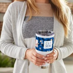Frisco Double Walled "Cat Mom" Personalized Tumbler, 30-oz Cup -Furry Friends 250743 PT4. AC SS1800 V1610774641