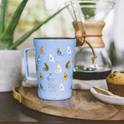 S'ip By S'well Stainless Steel Takeaway Mug, 15-oz, Purrfect Morning -Furry Friends 251280 PT2. AC SS1800 V1599187586