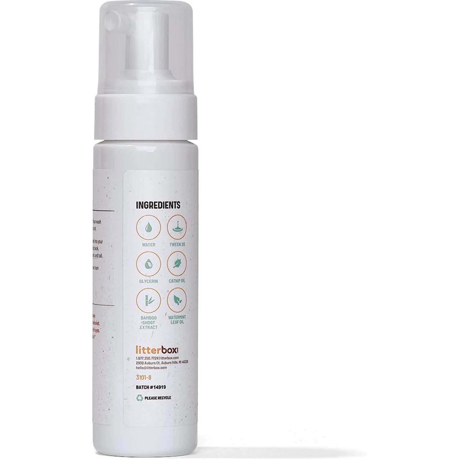 Litterbox.com Bamboo Mint Cat Bath Foam Wash, 8-oz Bottle 5 Litterbox.com Bamboo Mint Cat Bath Foam Wash, 8-oz Bottle - Image 3