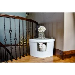 Kitangle Corner Kitty Cat Litter Box, Large