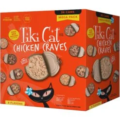 Tiki Cat Chicken Craves Variety Pack Grain-Free Wet Cat Food, 2.8-oz, Case Of 36