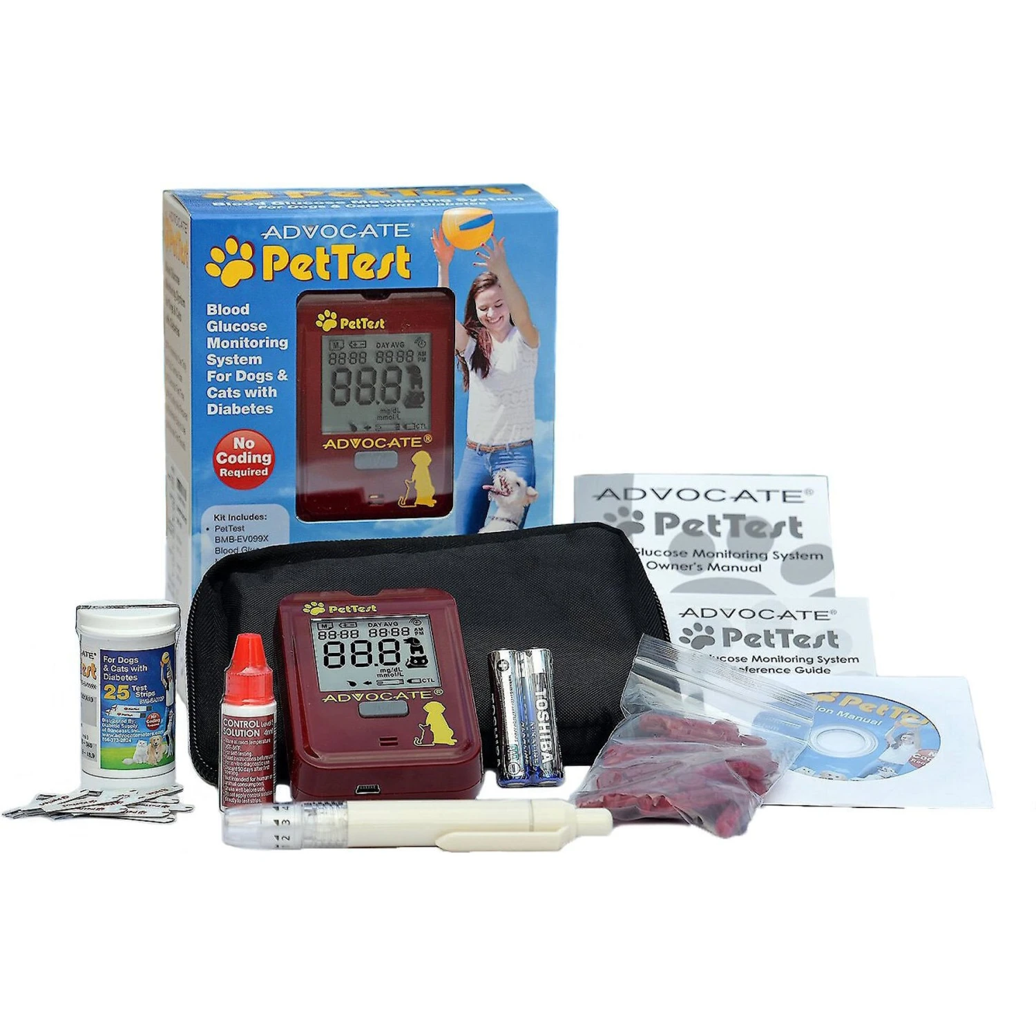 PetTest Advocate Blood Glucose Monitoring System For Dogs & Cats & PetTest Advocate Blood Glucose Test Strips For Dogs & Cats 4 PetTest Advocate Blood Glucose Monitoring System For Dogs & Cats & PetTest Advocate Blood Glucose Test Strips For Dogs & Cats - Image 2