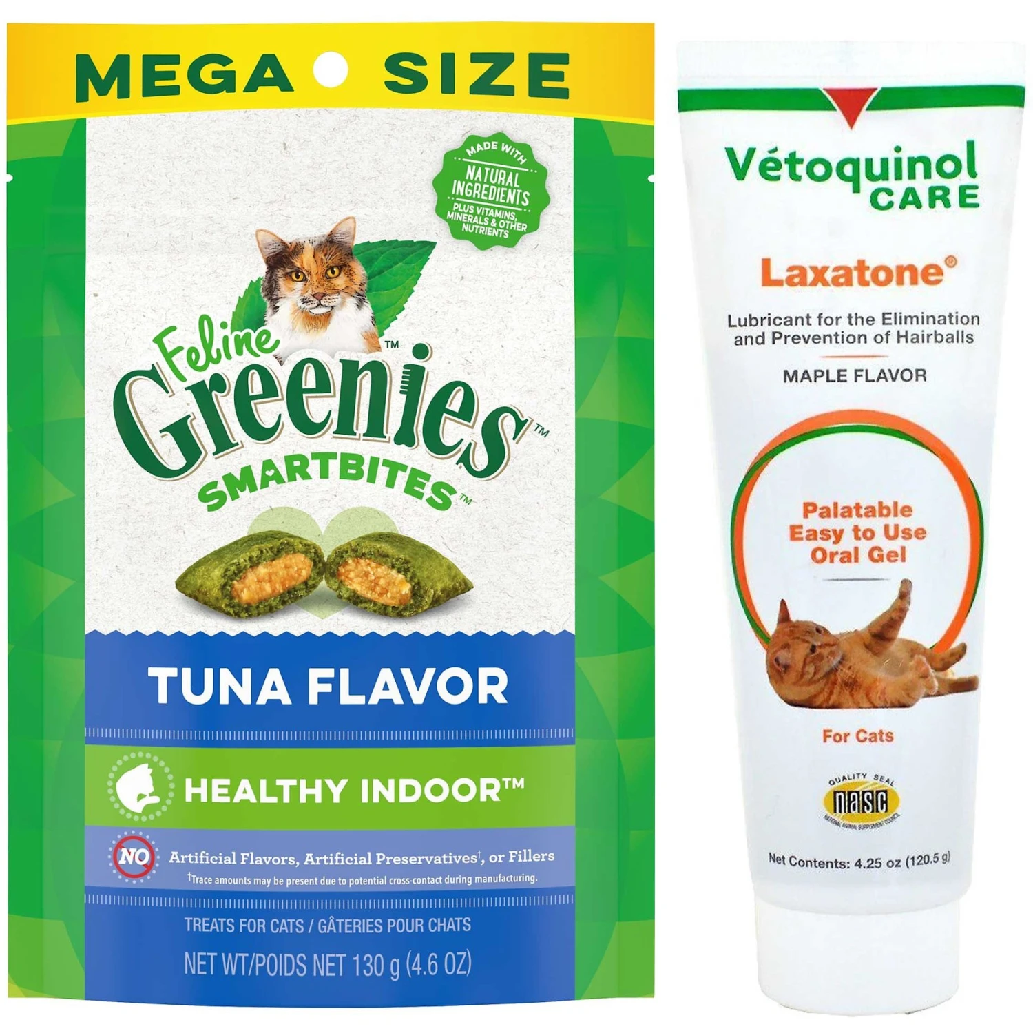 Vetoquinol Laxatone Gel Hairball Control Supplement For Cats & Greenies Feline SmartBites Healthy Indoor Natural Tuna Flavor Soft & Crunchy Adult Cat Treats 3 Vetoquinol Laxatone Gel Hairball Control Supplement For Cats & Greenies Feline SmartBites Healthy Indoor Natural Tuna Flavor Soft & Crunchy Adult Cat Treats