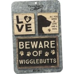 Primitives By Kathy Dog Magnet Set, 3 Count