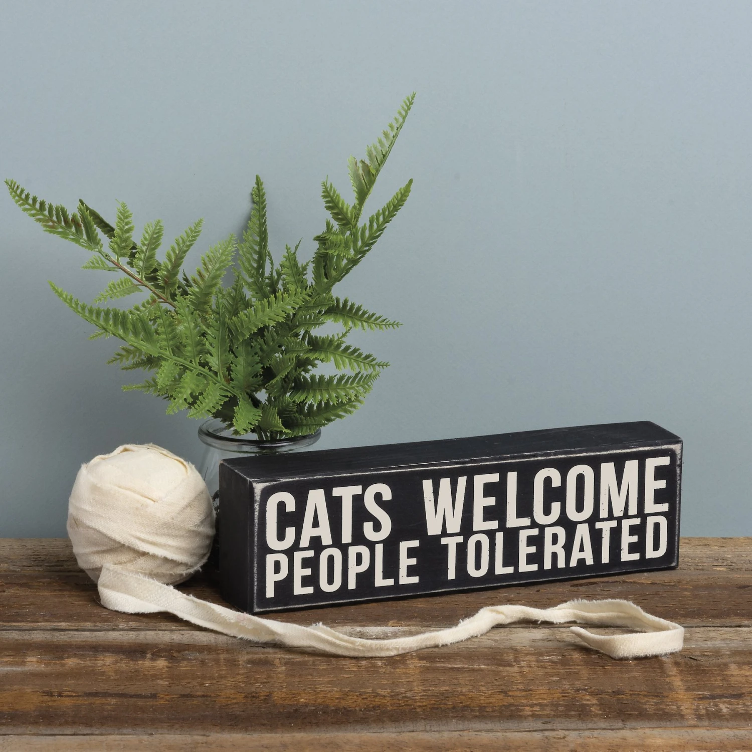 Primitives By Kathy "Cats Welcome - People Tolerated" Box Sign 5 Primitives By Kathy "Cats Welcome - People Tolerated" Box Sign - Image 3