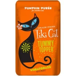 Tiki Cat Tummy Topper Pumpkin Puree Wheatgrass Grain-Free Wet Cat Food Topper, 1.5-oz, Case Of 12