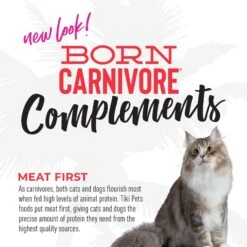 Tiki Cat Born Carnivore Complements Chicken & Beef Recipe In Chicken Broth Wet Cat Food Topper, 2.1-oz, Case Of 8 -Furry Friends 259108 PT5. AC SS1800 V1701796076