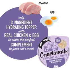 Tiki Cat Born Carnivore Complements Chicken & Egg Recipe In Chicken Broth Wet Cat Food Topper, 2.1-oz, Case Of 8 -Furry Friends 259110 PT4. AC SS1800 V1701796068