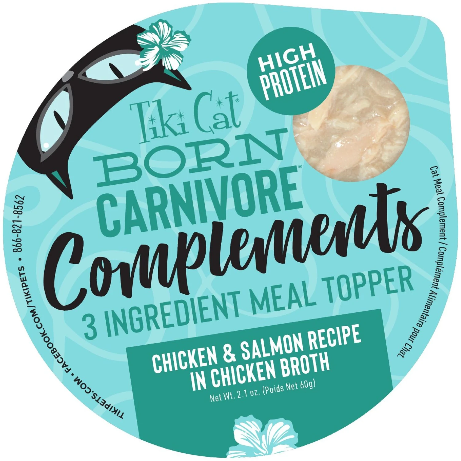 Tiki Cat Born Carnivore Complements Chicken & Salmon Recipe In Chicken Broth Wet Cat Food Topper, 2.1-oz, Case Of 8 3 Tiki Cat Born Carnivore Complements Chicken & Salmon Recipe In Chicken Broth Wet Cat Food Topper, 2.1-oz, Case Of 8