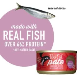 Tiki Cat Pate Sardines Recipe In Sardine Broth Wet Cat Food, 2.8-oz, Case Of 12 -Furry Friends 259120 PT5. AC SS1800 V1703799941