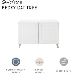 Sam's Pets Becky 24.5-in Cat Tree End Table & Litter Box Enclosure, White 12 Sam's Pets Becky 24.5-in Cat Tree End Table & Litter Box Enclosure, White -Furry Friends 261880 PT2. AC SS1800 V1635094930