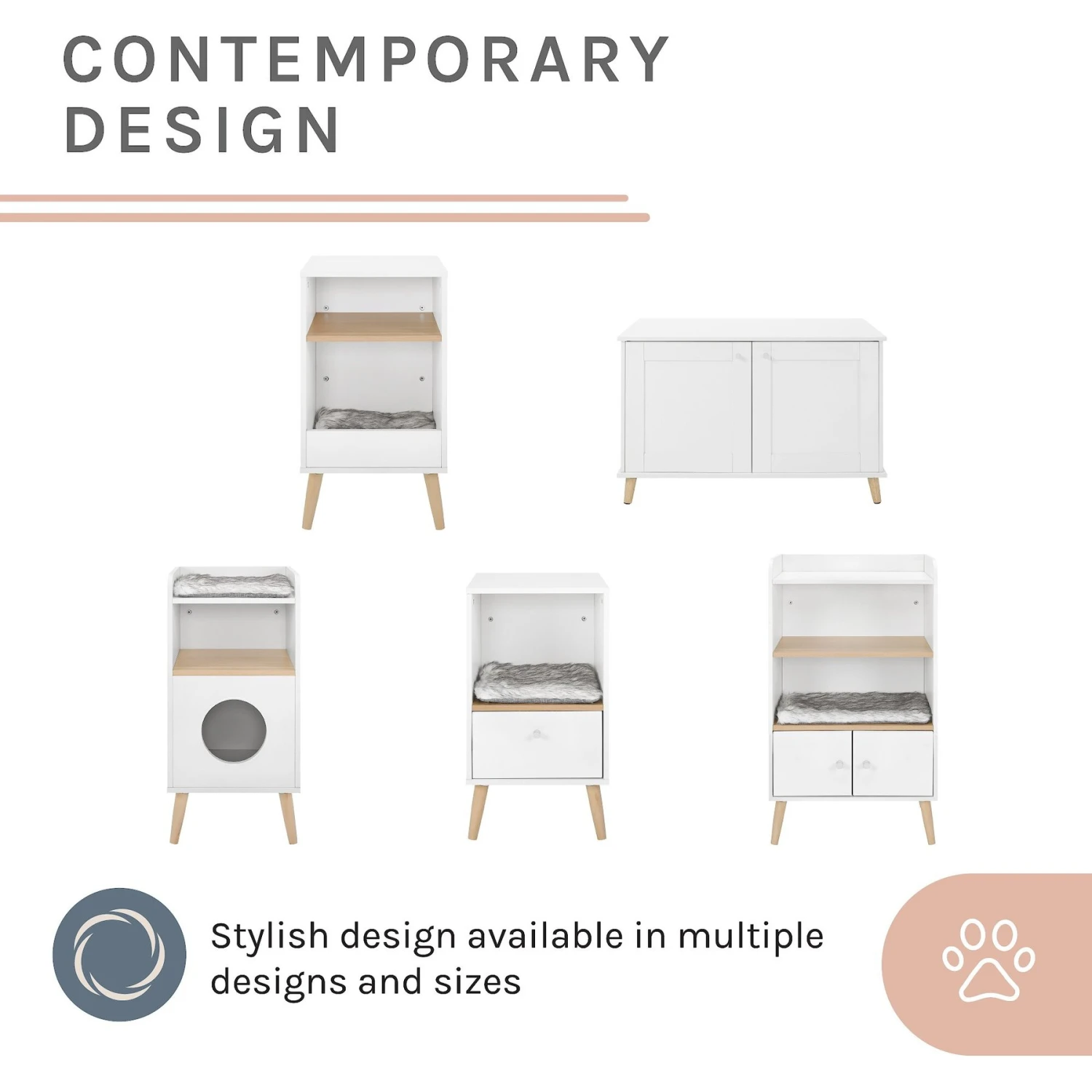 Sam's Pets Becky 24.5-in Cat Tree End Table & Litter Box Enclosure, White 7 Sam's Pets Becky 24.5-in Cat Tree End Table & Litter Box Enclosure, White - Image 5