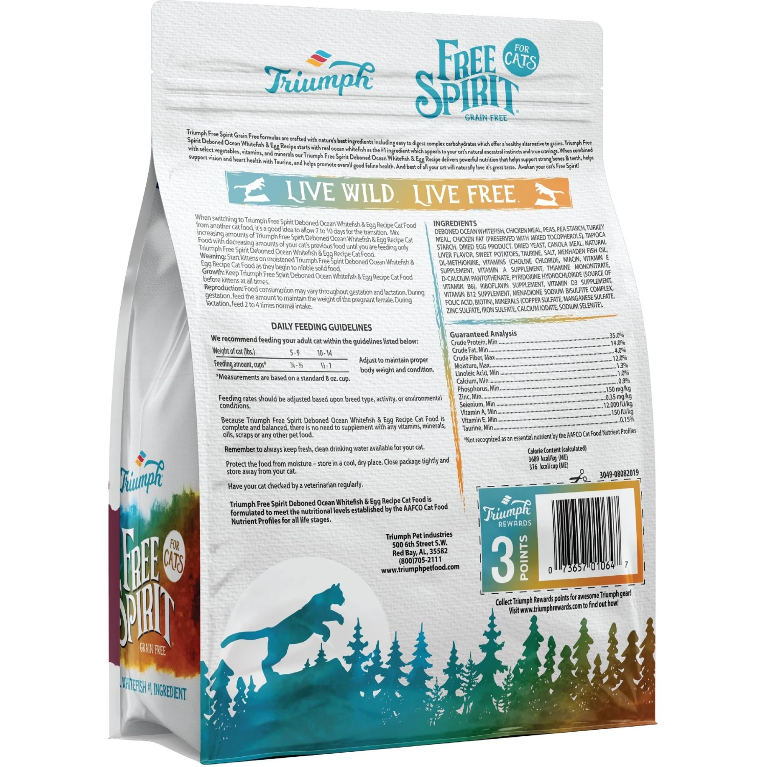 Triumph Free Spirit Deboned Ocean Whitefish & Egg Recipe Dry Cat Food 4 Triumph Free Spirit Deboned Ocean Whitefish & Egg Recipe Dry Cat Food - Image 2
