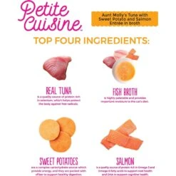 Petite Cuisine Aunt Molly's Tuna With Sweet Potato & Salmon Entree In Broth Grain-Free Wet Cat Food -Furry Friends 262253 PT2. AC SS1800 V1606377120
