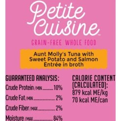Petite Cuisine Aunt Molly's Tuna With Sweet Potato & Salmon Entree In Broth Grain-Free Wet Cat Food -Furry Friends 262253 PT5. AC SS1800 V1606380715