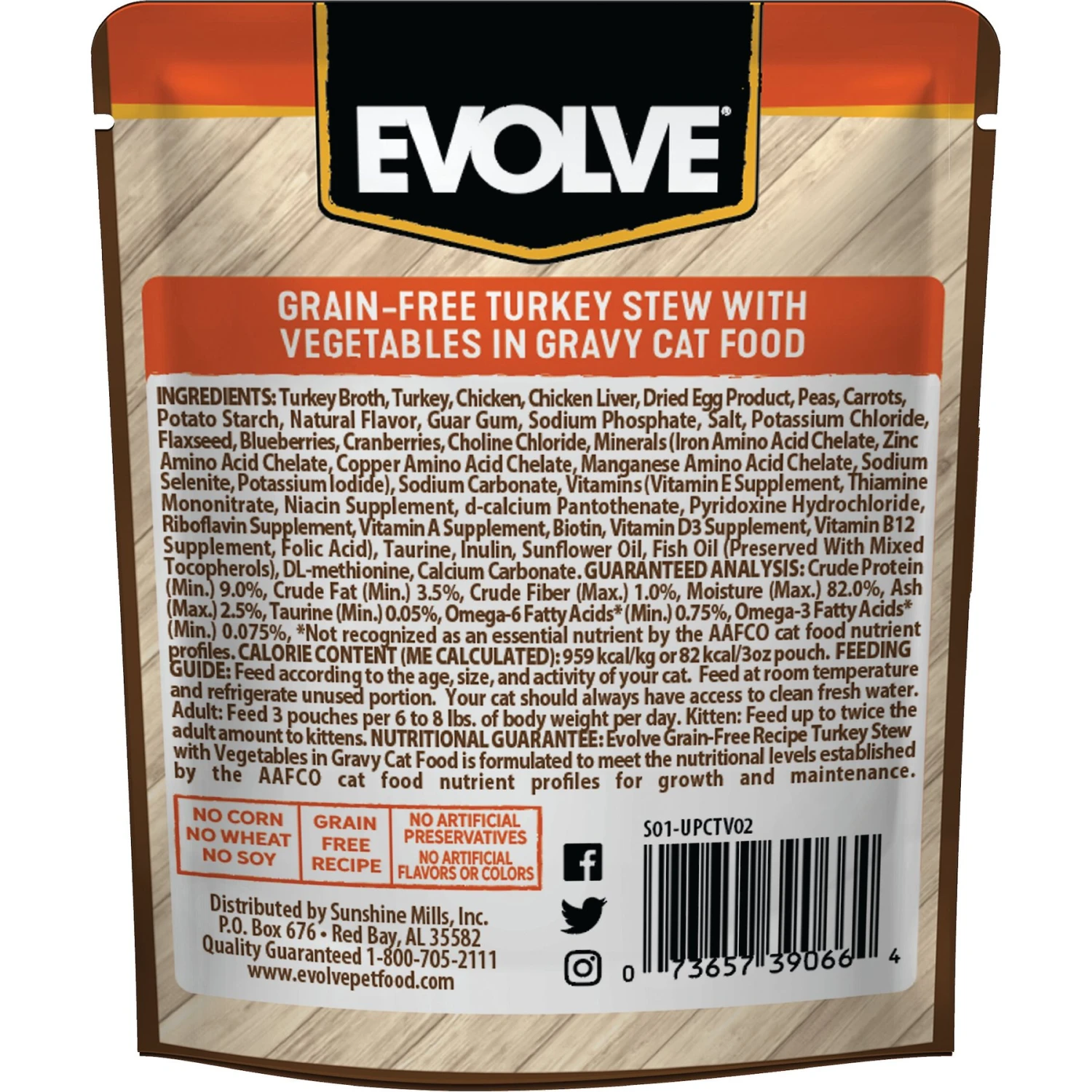 Evolve Turkey Stew With Vegetables In Gravy Grain-Free Wet Pouch Cat Food, 3-oz Pouch, Case Of 24 4 Evolve Turkey Stew With Vegetables In Gravy Grain-Free Wet Pouch Cat Food, 3-oz Pouch, Case Of 24 - Image 2