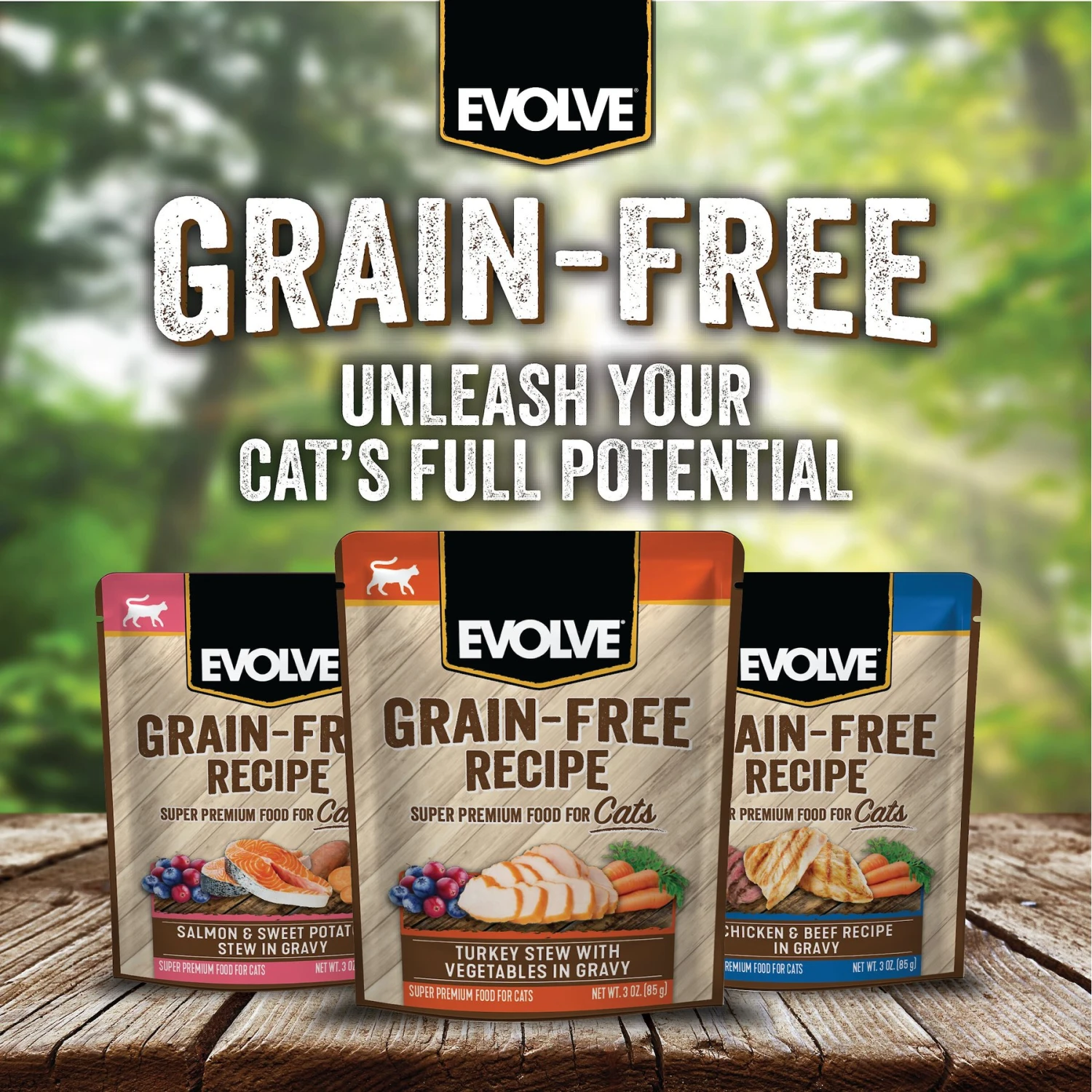 Evolve Turkey Stew With Vegetables In Gravy Grain-Free Wet Pouch Cat Food, 3-oz Pouch, Case Of 24 11 Evolve Turkey Stew With Vegetables In Gravy Grain-Free Wet Pouch Cat Food, 3-oz Pouch, Case Of 24 - Image 9