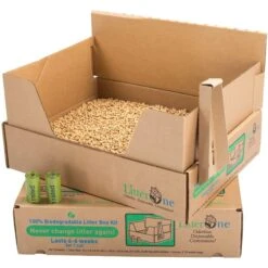 Litter One Biodegradable Disposable Cat Litter Box Kit -Furry Friends 262935 PT2. AC SS1800 V1606756644