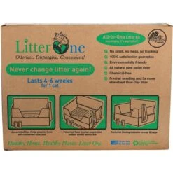 Litter One Biodegradable Disposable Cat Litter Box Kit -Furry Friends 262935 PT4. AC SS1800 V1606806132