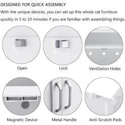 Unipaws Enclosed Cat Litter Box -Furry Friends 263521 PT4. AC SS1800 V1607559430