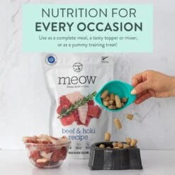 The New Zealand Natural Pet Food Co. Meow Beef & Hoki Grain-Free Freeze-Dried Cat Food, 9-oz Bag -Furry Friends 263623 PT2. AC SS1800 V1608266235