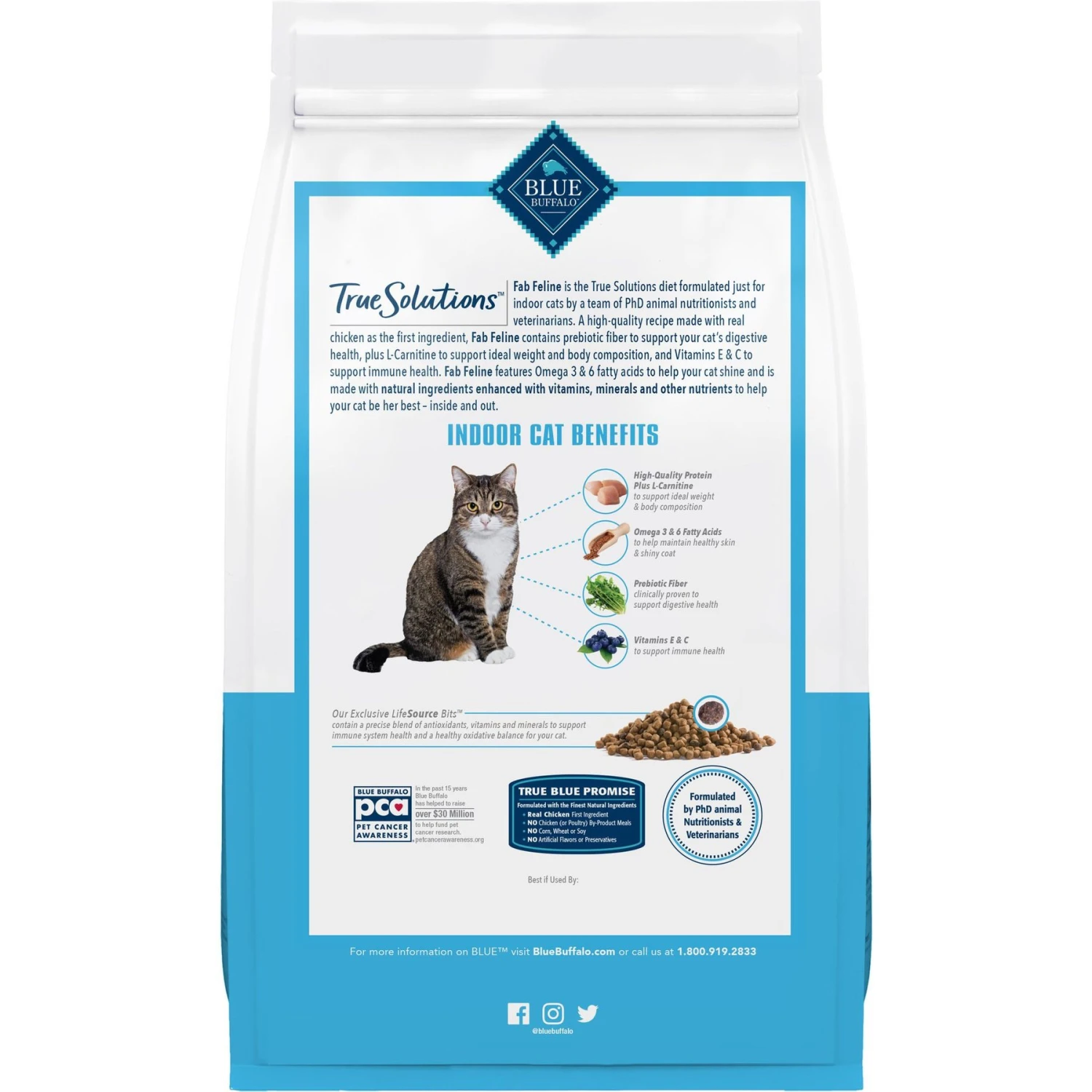 Blue Buffalo True Solutions Fab Feline Natural Indoor Cat Formula Adult Dry Cat Food 4 Blue Buffalo True Solutions Fab Feline Natural Indoor Cat Formula Adult Dry Cat Food - Image 2