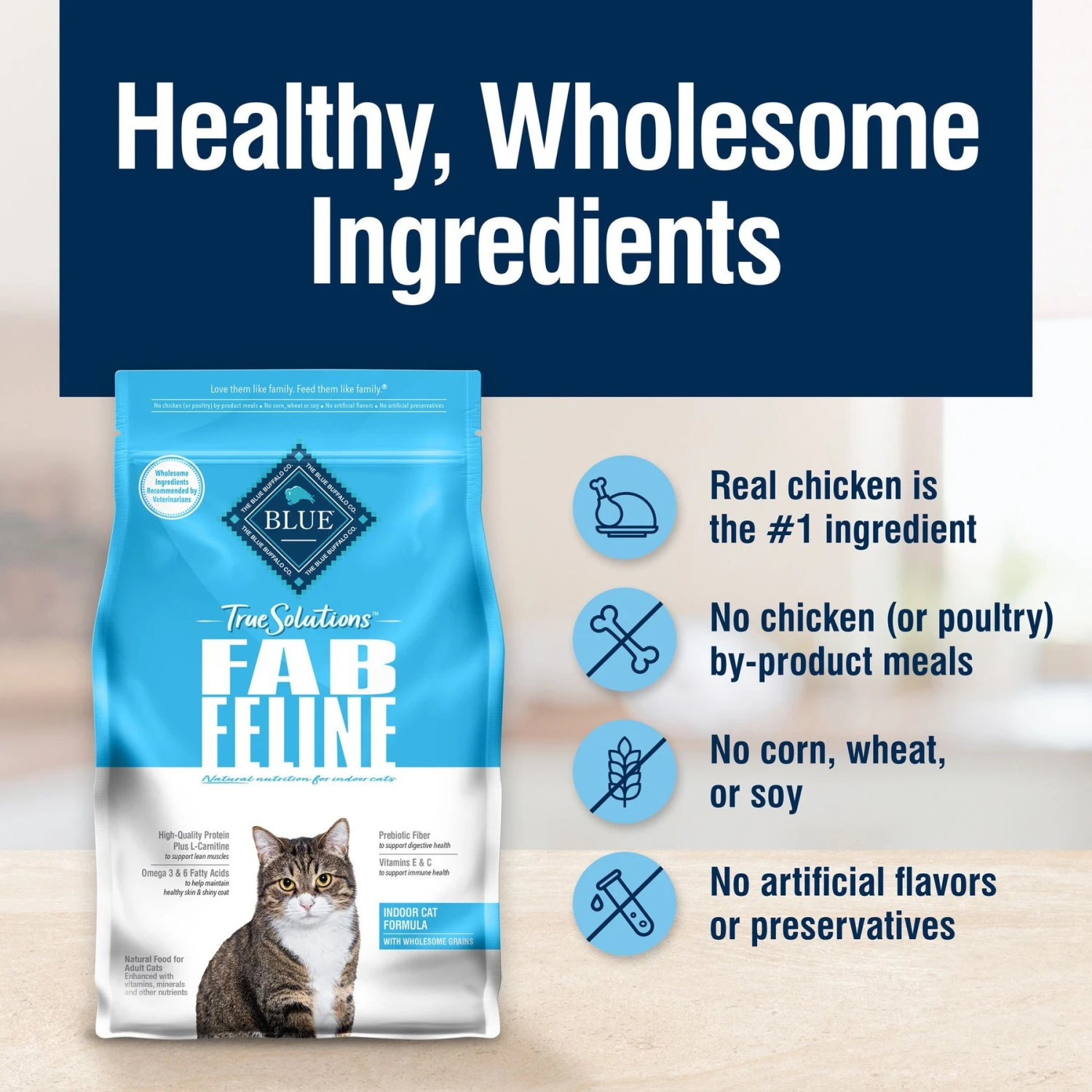 Blue Buffalo True Solutions Fab Feline Natural Indoor Cat Formula Adult Dry Cat Food 8 Blue Buffalo True Solutions Fab Feline Natural Indoor Cat Formula Adult Dry Cat Food - Image 6