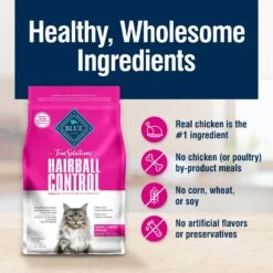 Blue Buffalo True Solutions Hairball Control Chicken Adult Dry Cat Food -Furry Friends 264571 PT5. AC SS1800 V1696449327