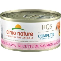 Almo Nature HQS Complete Salmon With Papaya Wet Cat Food, 2.47-oz Can, Case Of 12