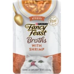 Fancy Feast Broths Seafood Bisque With Shrimp Grain-Free Cat Food Topper