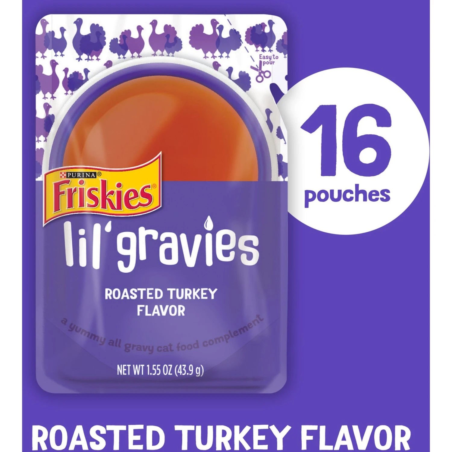 Friskies Lil' Gravies Roasted Turkey Flavor Cat Food Complement 4 Friskies Lil' Gravies Roasted Turkey Flavor Cat Food Complement - Image 2