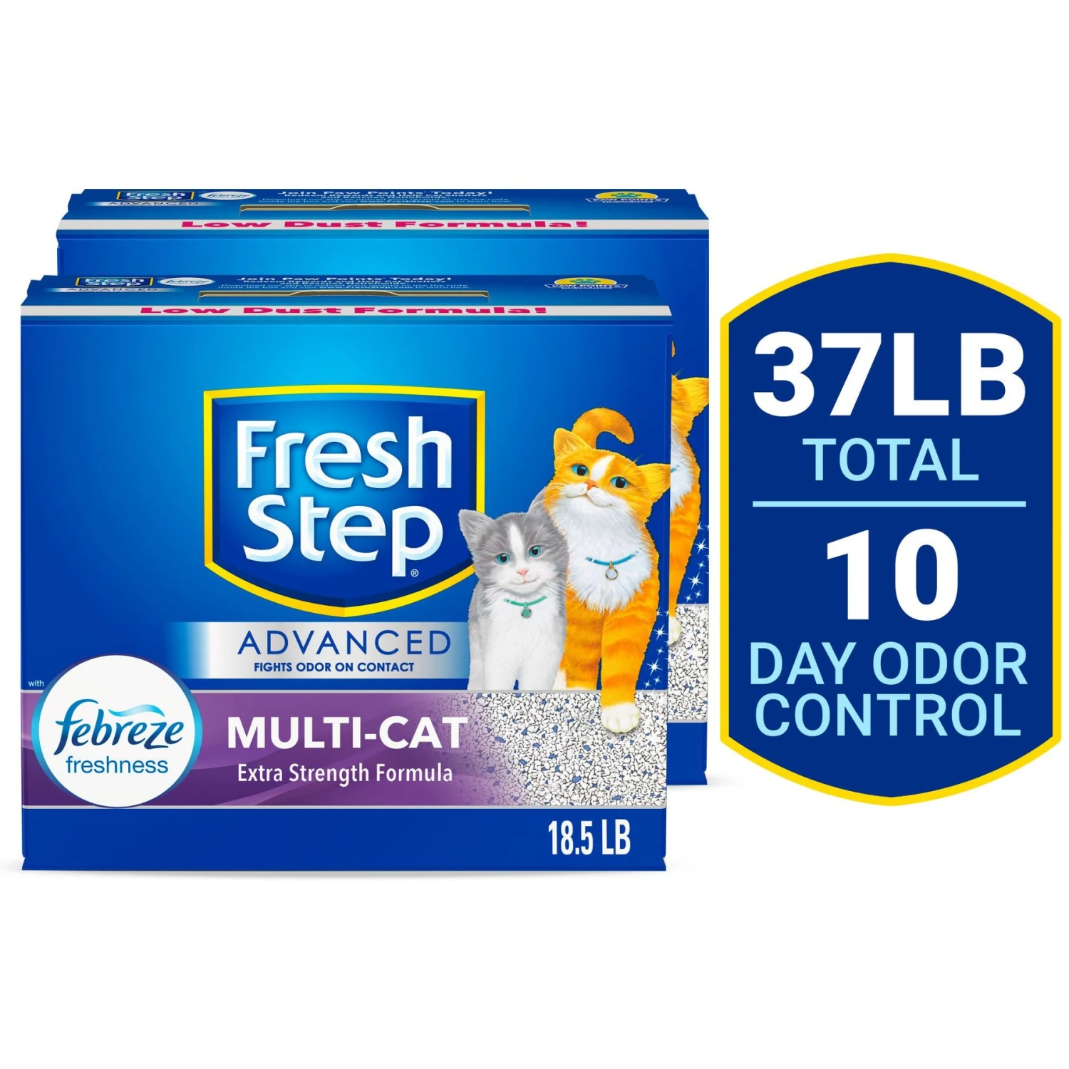 Fresh Step Advanced Multi-Cat Febreze Freshness Scented Clumping Clay Cat Litter, 18.5-lb Box 3 Fresh Step Advanced Multi-Cat Febreze Freshness Scented Clumping Clay Cat Litter, 18.5-lb Box