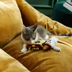 Frisco Halloween Fiesta Ghost & Taco Plush Cat Toy With Catnip, 2 Count -Furry Friends 270319 PT3. AC SS1800 V1624824867