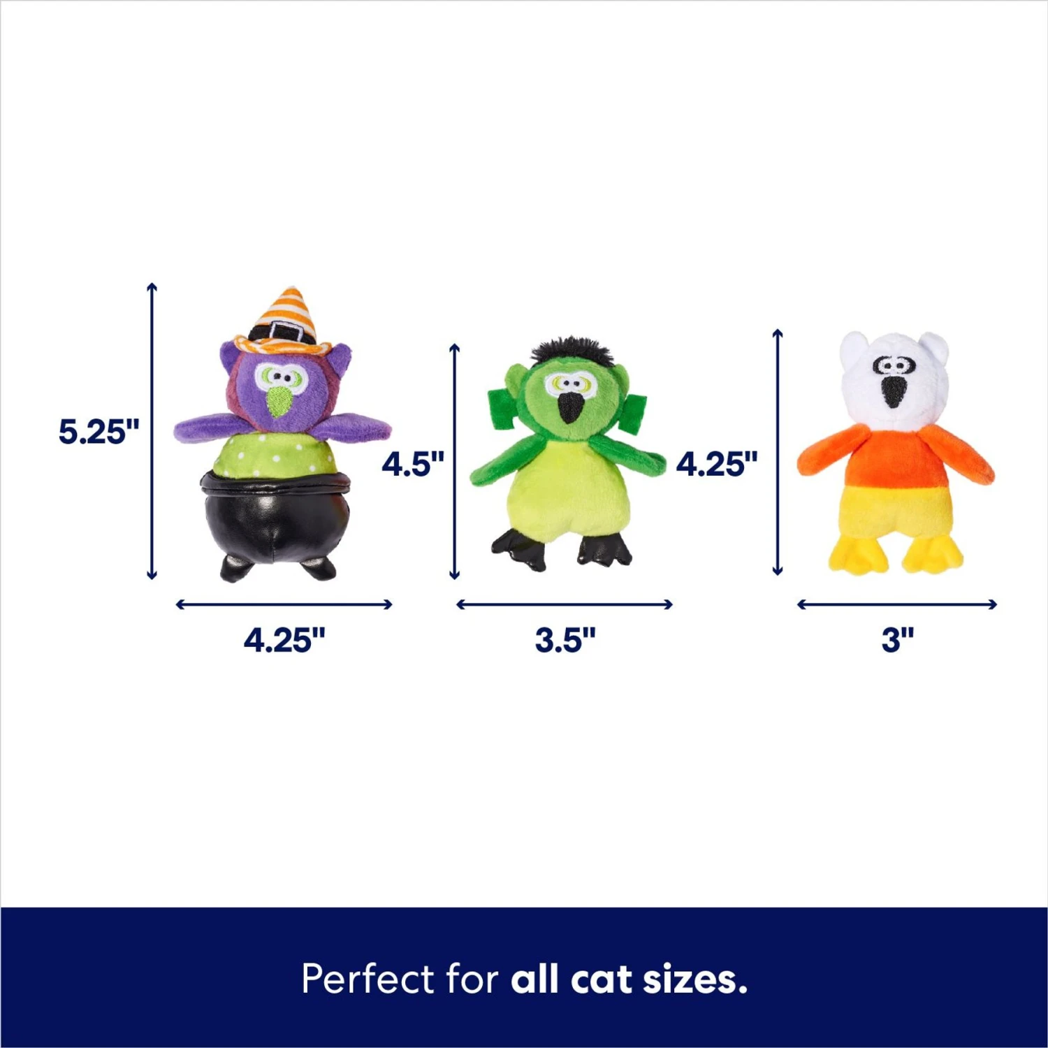 Frisco Halloween Owls Plush Cat Toy With Catnip, 3 Count 4 Frisco Halloween Owls Plush Cat Toy With Catnip, 3 Count - Image 2