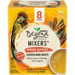 Purina Beyond Mixers+ Immune Support Chicken Bone Broth Natural Wet Cat Food, 1.55-oz Pouch, Case Of 8