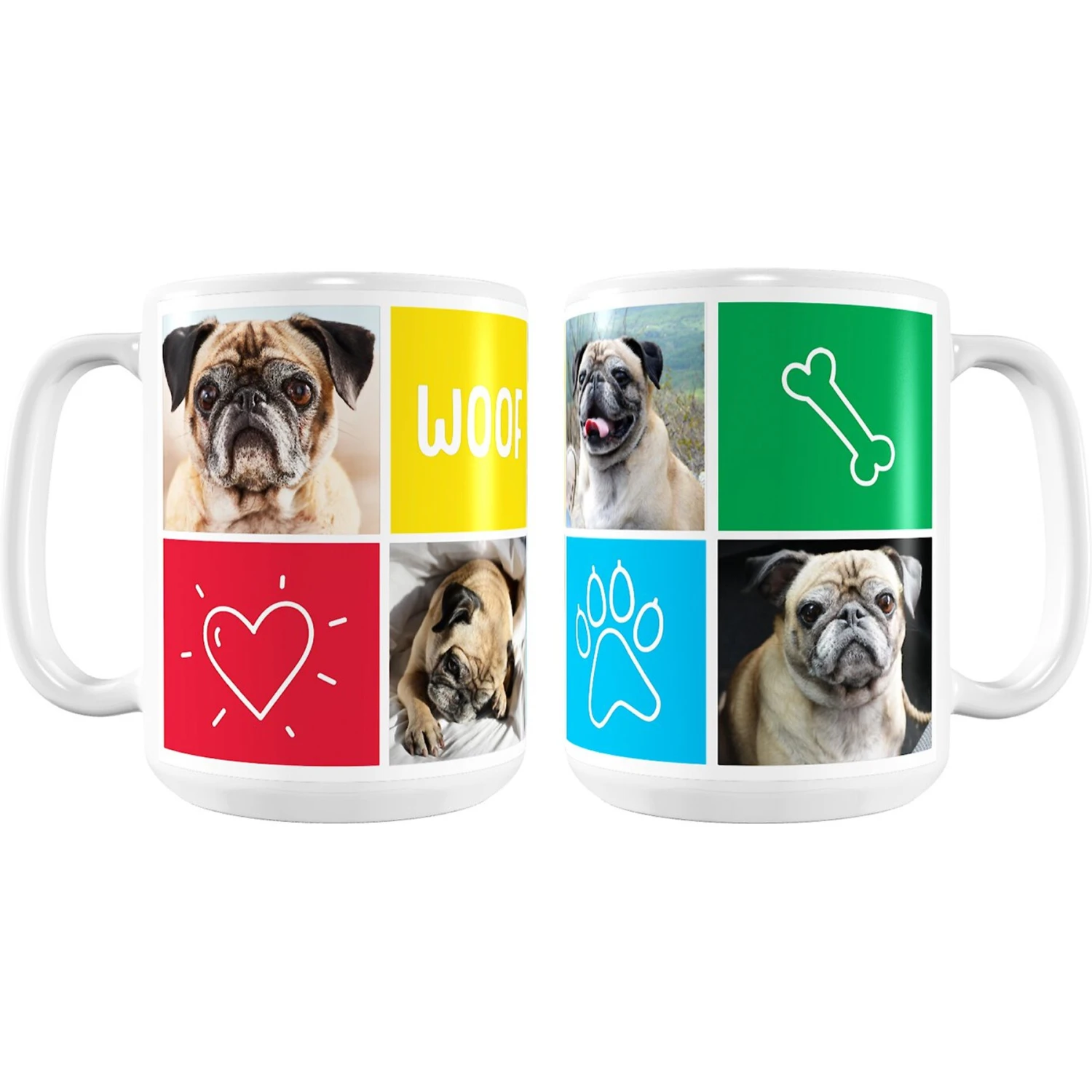 Frisco Woof White Personalized Coffee Mug, 15-oz 3 Frisco Woof White Personalized Coffee Mug, 15-oz