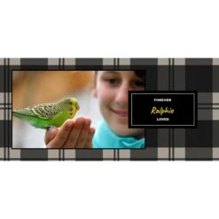 Frisco Plaid White Personalized Coffee Mug, 15-oz -Furry Friends 277077 PT2. AC SS1800 V1629147087