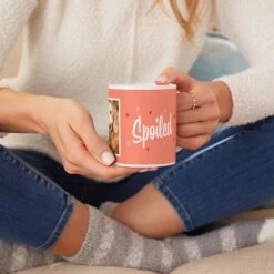 Frisco Spoiled White Personalized Coffee Mug, 15-oz -Furry Friends 277079 PT3. AC SS1800 V1629147370