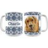 Frisco Boho Damask White Personalized Coffee Mug, 15-oz 1 Frisco Boho Damask White Personalized Coffee Mug, 15-oz -Furry Friends 277087 MAIN. AC SS1800 V1627996586