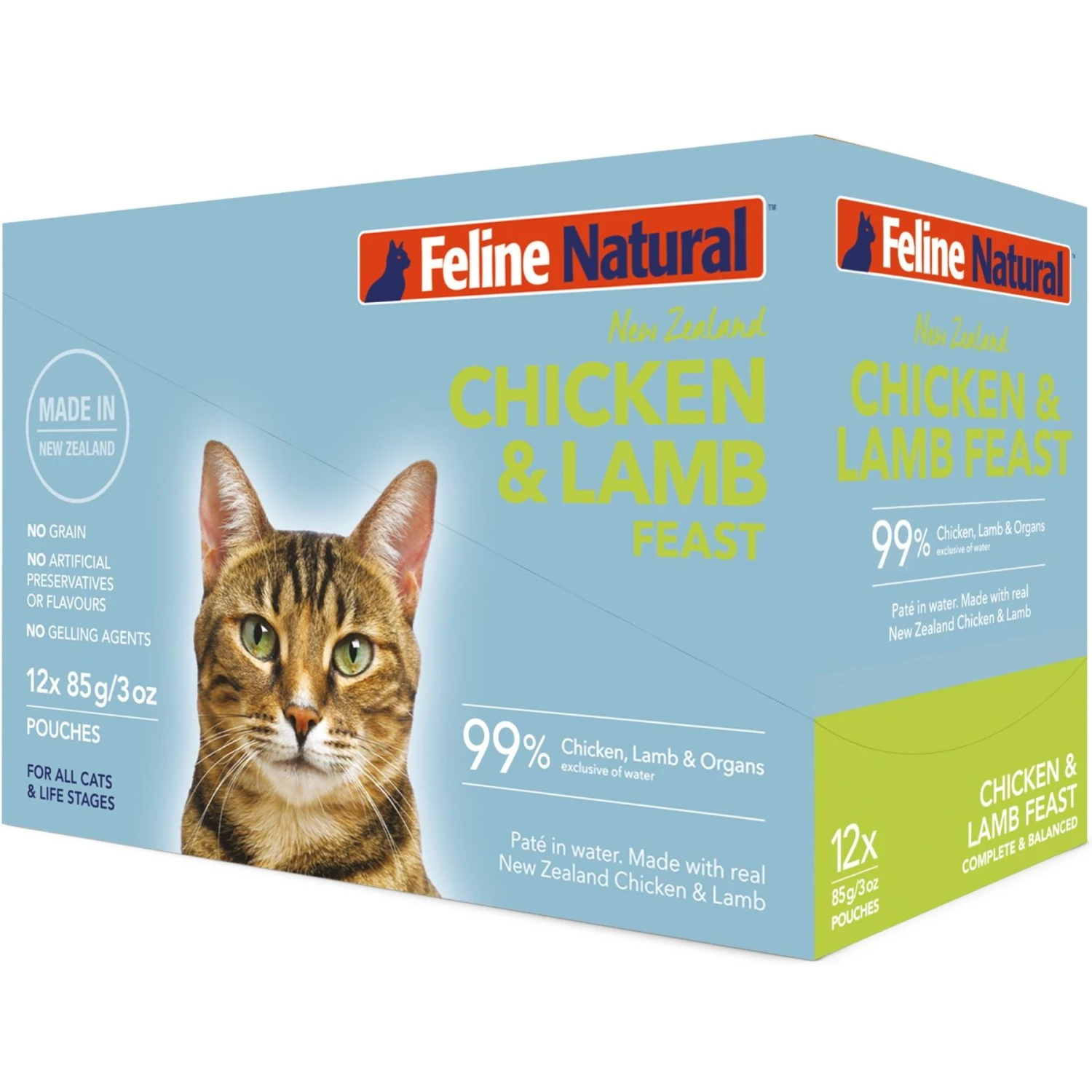 Feline Natural Chicken & Lamb Feast Grain-Free Wet Cat Food, 3-oz Pouch, Case Of 12 3 Feline Natural Chicken & Lamb Feast Grain-Free Wet Cat Food, 3-oz Pouch, Case Of 12