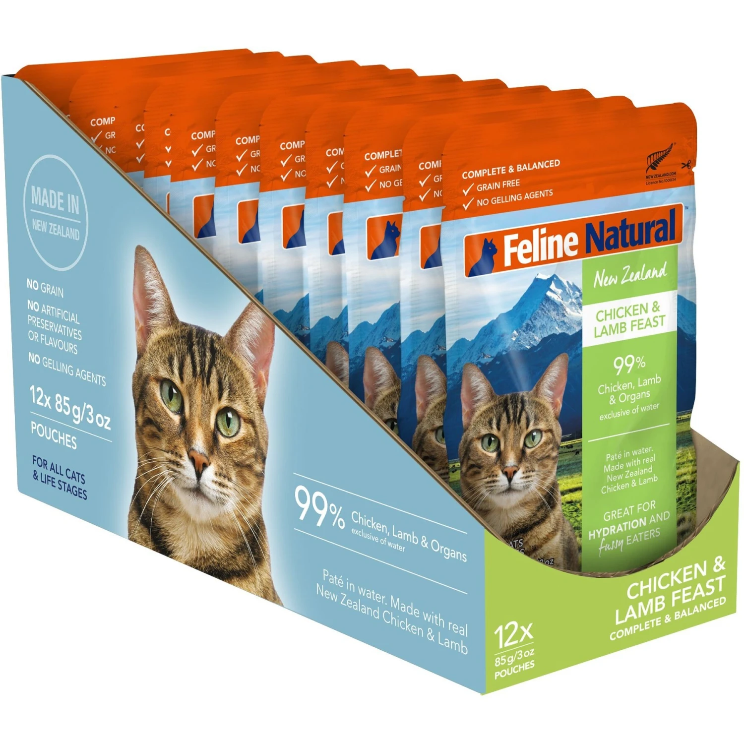 Feline Natural Chicken & Lamb Feast Grain-Free Wet Cat Food, 3-oz Pouch, Case Of 12 4 Feline Natural Chicken & Lamb Feast Grain-Free Wet Cat Food, 3-oz Pouch, Case Of 12 - Image 2