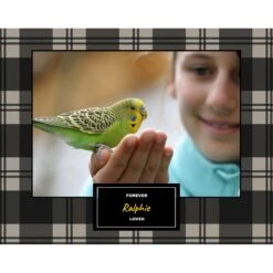 Frisco Personalized Buffalo Plaid 8 X 10 Gallery-Wrapped Canvas - Landscape -Furry Friends 279054 PT2. AC SS1800 V1629146921