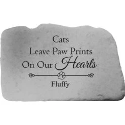 Kay Berry Cats Leave Pawprints Personalized Memorial Stone