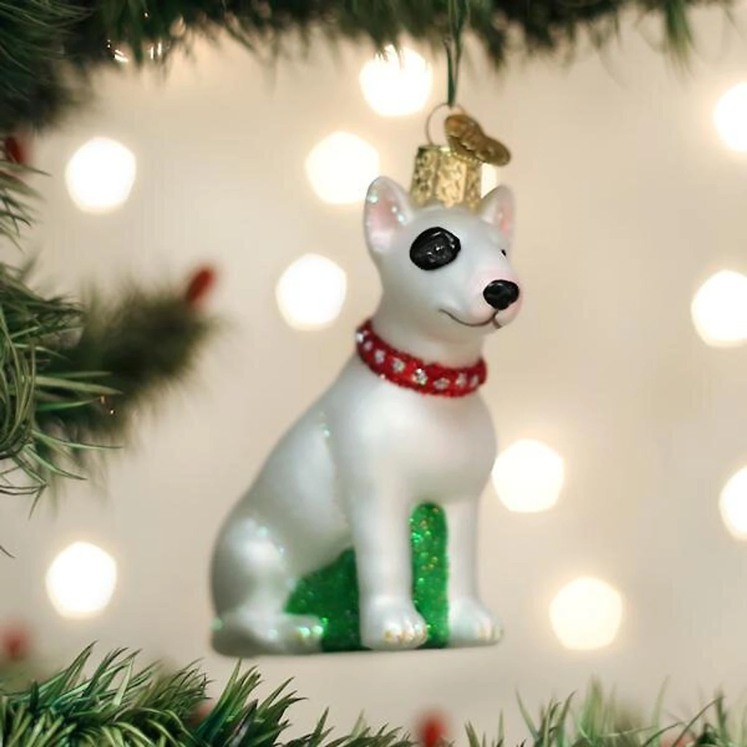 Old World Christmas Bull Terrier Glass Tree Ornament 3 Old World Christmas Bull Terrier Glass Tree Ornament