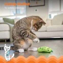 Catstages Crunchy Pickle Kicker Plush Cat Toy With Catnip 10 Catstages Crunchy Pickle Kicker Plush Cat Toy With Catnip -Furry Friends 282267 PT2. AC SS1800 V1636502585