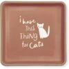 Fringe Studio "Thing For Cats" Square Stoneware Tray, Small