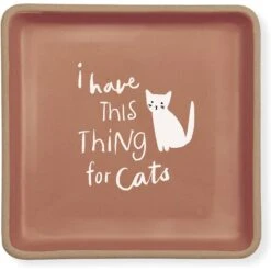 Fringe Studio "Thing For Cats" Square Stoneware Tray, Small