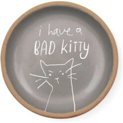 Fringe Studio "Bad Kitty" Mini Round Stoneware Tray